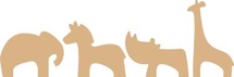 Mdf - 4 Delige Sets - safari - per stuk
