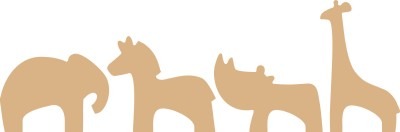 Mdf - 4 Delige Sets - Safari - Per Stuk