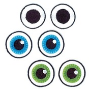 Textiel - Opstrijkoogjes Funny - rond - 6St