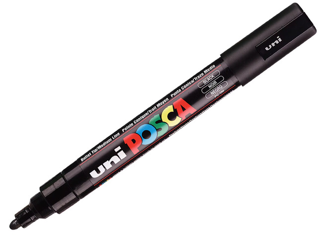 Stiften - Verfstiften - Posca - Pc5m - Zwart - Per Stuk