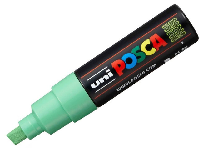 Posca - Verfmarker - Dik 8mm - Schuine Punt - Lichtgroen - Per Stuk