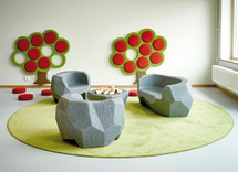 Tapijt - rond - met festonrand - 200 cm x 200 cm - amber - per stuk