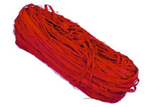 Koord - raffia - natuur - gekleurd - 50 g - rood - per stuk