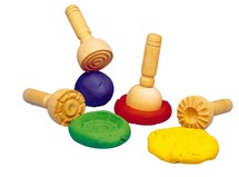 Stempels - kleistempels - hout - boetseren - set van 4 assorti