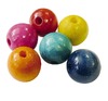 Kralen - hout - glanzend - decoratie - set van 50
