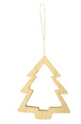 Hangers - hout - dennenboom - kerst - set van 5