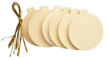 Hangers - hout - bolvorm - kerstbal - kerst - set van 6