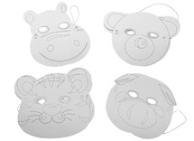 Maskers - karton - dieren - set van 6