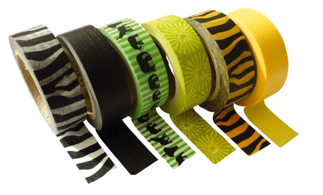 Kleefband - Papiertape - Decoratief - 15 Mm X 10 M - Savanne - Set Van 6 Assorti