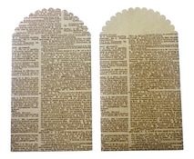 Zakken - kraftpapier - 13 x 7 cm - met woordenboek print - set van 6