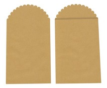 Zakken - kraftpapier - 13 x 7 cm - blanco - set van 6