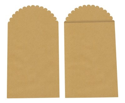 Zakken - Kraftpapier - 13 X 7 Cm - Blanco - Set Van 6