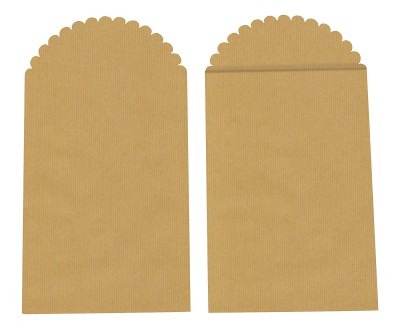 Zakken - Kraftpapier - 23,5 X 13 Cm - Blanco - Set Van 6