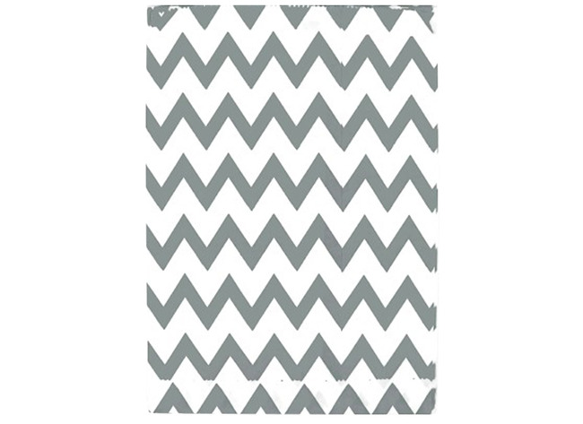 Zakken - Papier - Zig-zag Motief - Grijs - Set Van 12