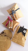 Dozen - cadeaudoos - 77 x 123 mm - kraft - bruin - set van 6