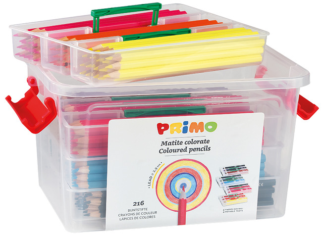 Potloden - Kleurpotloden - Primo - Zeshoekig - Dun - Kist - Voordeelpakket - Set Van 216 Assorti