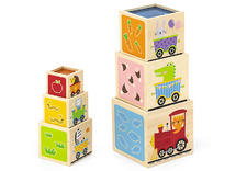 Stapelen - Viga - nesting stacking blocks - set van 6 blokken