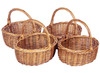 Opbergen - rieten mandjes - rond - set van 4