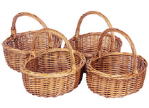 Opbergen - rieten mandjes - rond - set van 4