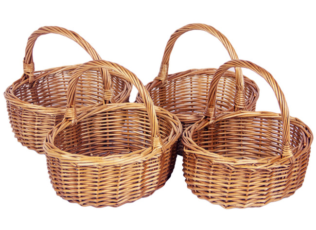Opbergen - Rieten Mandjes - Rond - Set Van 4