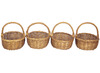 Opbergen - rieten mandjes - rond - set van 4