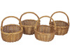 Opbergen - rieten mandjes - rond - set van 4
