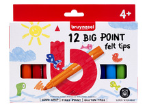 Stiften - kleurstiften - Bruynzeel Kids Big Point - dik - set van 12 assorti