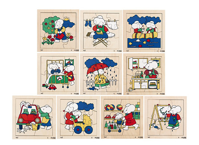 Puzzel-bezige Muis-set Van 10