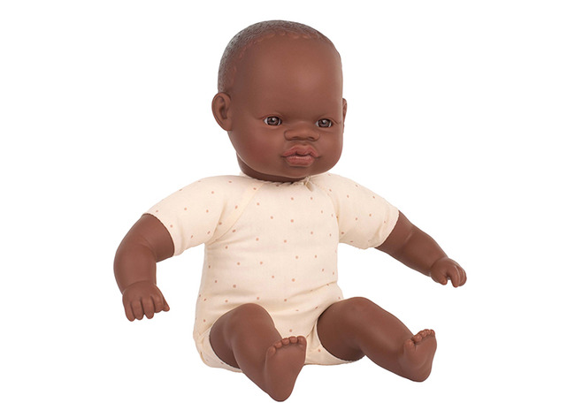 Poppen - Babypop - Miniland - Afrikaans - Zonder Haar - Zacht - 32 Cm - Per Stuk
