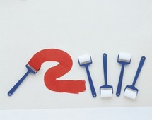 Verfrol - verf - 4,5 cm - set van 5