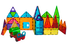 CONSTRUCTIE - MAGNA-TILES - CLEAR COLORS - DELUXE SET - 48 STUKS