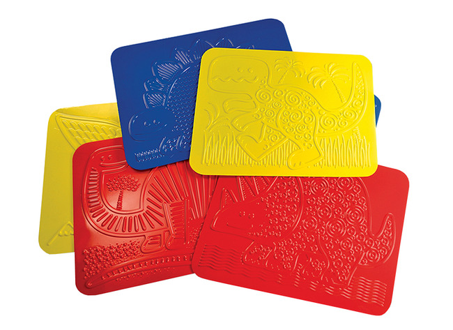 Krasplaten - Royclo - Dinosaurussen - Voor Waskrijt - Set Van 6 Assorti