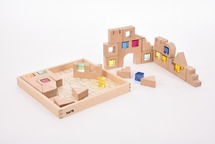 CONSTRUCTIE - COMMOTION EDUCATION - LOOSE PARTS - BOUWBLOKKEN MET TRANSPARANTE ONDERDELEN - 40-DELIG