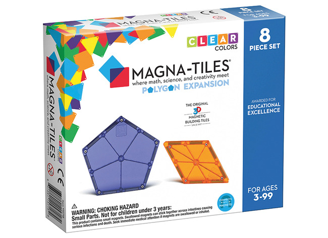 Constructie - Magnatiles - Clear Colors - Polygons Uitbreidingsset - 8 Stuks