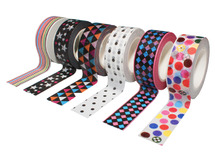 Kleefband - masking tape - papier - versiering - 1,5 cm x 10 m - geometrica - set van 6