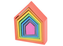 Speelblokken - tickit Rainbow Architect Houses - huizen - set van 7