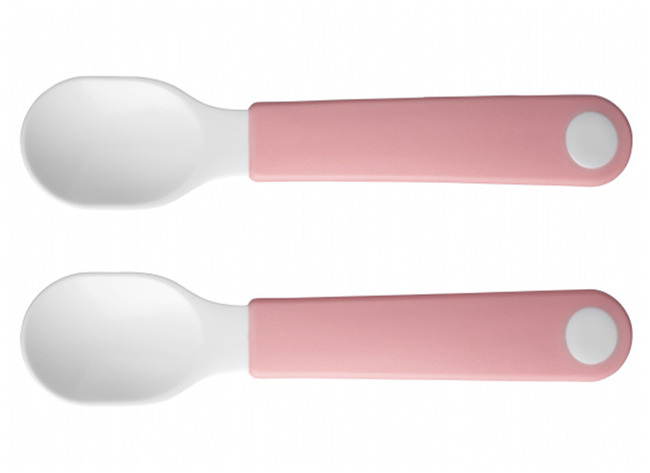 Bestek - Oefenlepels - Mepal Mio - Eetgerei - Roze - Set Van 2