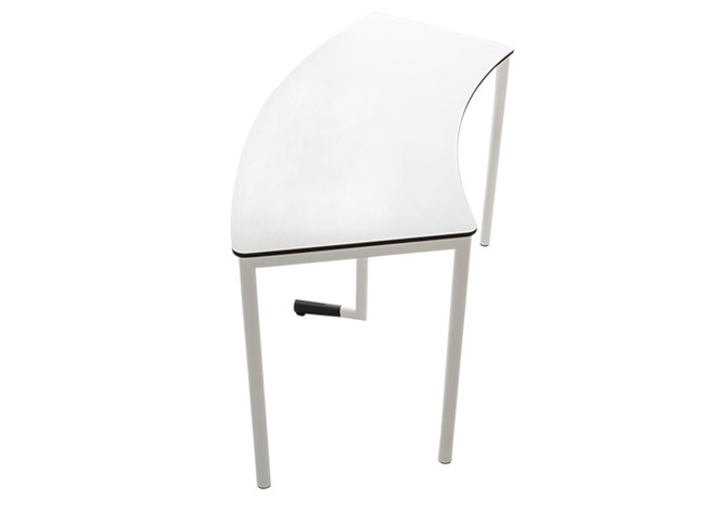 Tafel - Kringtafel - Dekring - Tafel - Gebogen - 2-persoons - 151 Cm X 55 Cm X 76 Cm - Blad 76 Cm - Onderstel Parelgrijs - Per Stuk