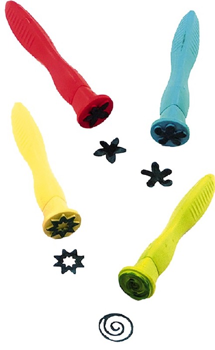 Boetseren - Stempels - Kleistempels - Fantasie - Soft Grip - Set Van 4 Assorti