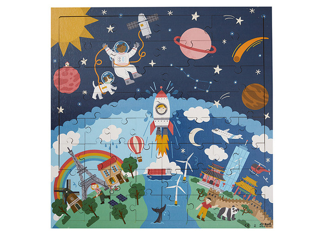 Puzzel - Themapuzzel - Rolf - Boven En Onder De Grond - Het Universum - 48-delig - Hout - Per Stuk