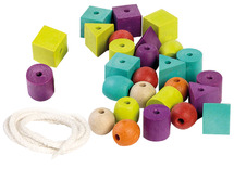 Kleur en vormsorteren - rijgen - Miniland - vormenkralen activiteitenset - per set