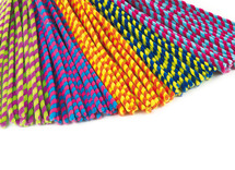 Chenilledraad - tweekleurig - felle kleuren - 30 cm lang - set van 50 assorti