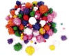 Pompons - glitter - 1 tot 2,5 cm diameter - decoratie - set van 200 assorti