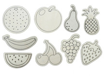 Hout - Inkleurmagneten - fruit - Set V 9 Ass