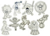 Hout - Inkleurmagneten - circus - Set V 9 Ass