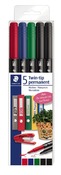 Stiften - kleurstiften - Staedtler - dubbele punt - parmenent - set van 5 assorti