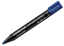 Stiften - whiteboard stiften - Staedtler Lumocolor 350 - schuine punt - blauw - per stuk