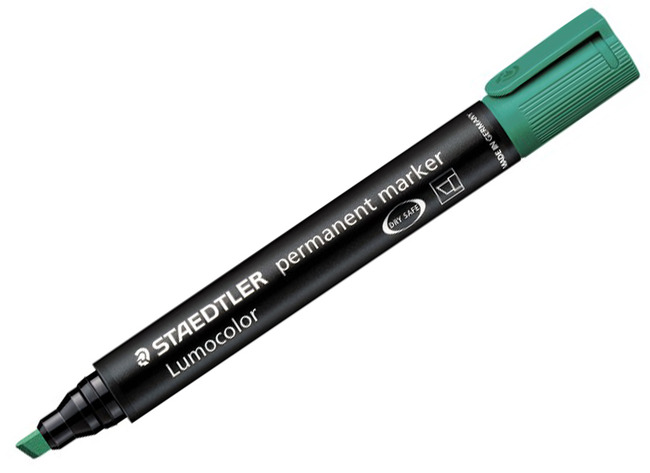 Stiften - Whiteboard Stiften - Staedtler Lumocolor 350 - Schuine Punt - Groen - Per Stuk