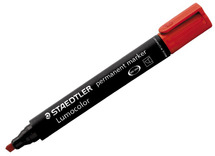 Stiften - whiteboard stiften - Staedtler Lumocolor 350 - schuine punt - rood - per stuk