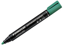 Stiften - permanent marker - Staedtler Lumocolor 352 - rond - groen - set van 10